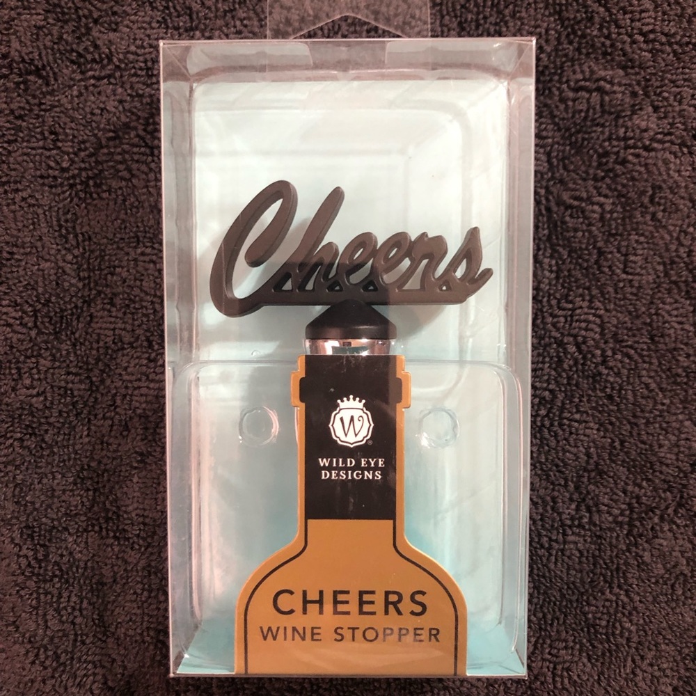 🌺🌼 NWOP - Wild Eye Designs CHEERS Wine Stopper